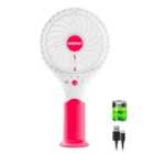 Geepas Rechargeable Mini Fan Personal Portable Fan 3 Speed Electric USB Travel Fan, Pink