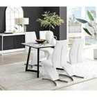 Furniture Box Carson White Marble Effect Dining Table and 4 Grey Belgravia Chairs