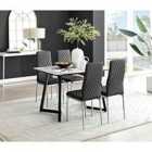 Furniture Box Carson White Marble Effect Dining Table and 4 Cappuccino Milan Chrome Leg Chairs