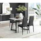 Furniture Box Carson White Marble Effect Dining Table and 4 Cappuccino Milan Black Leg Chairs