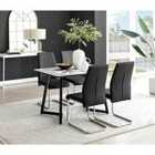 Furniture Box Carson White Marble Effect Dining Table and 4 Cappuccino Lorenzo Chairs