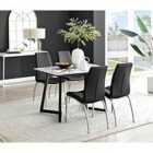 Furniture Box Carson White Marble Effect Dining Table and 4 Cappuccino Isco Chairs