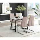 Furniture Box Carson White Marble Effect Dining Table and 4 Grey Lorenzo Chairs