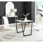 Furniture Box Carson White Marble Effect Square Dining Table and 2 White Murano Chairs