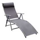 Outsunny Foldable Recliner Sun Lounger w/ 7 Levels - Grey
