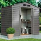 Garden Gear Apex Metal Shed 7 X 4.2Ft Grey Aluminium and Foundation Kit