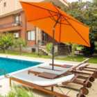 Outsunny Patio Umbrella Parasol Sun Shade Garden Aluminium Orange 2.7M
