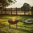 Outdoor XL Cast Iron Fire Pit in Black Iron H49cm W80cm