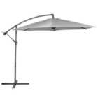 VonHaus Banana Parasol 3M, Cantilever Hanging Parasol Umbrella for Garden, Sun Shade Canopy with Crank, Steel Frame, UV30+, Grey