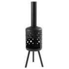 Callow 20-057F.1.2 Black Gozo 115cm Tower Outdoor Fireplace