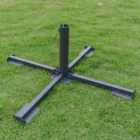 Black Cross Shape Portable Foldable Metal Parasol Base Patio Umbrella Stand