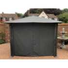 Highfield Gazebo Outdoor Garden BBQ Shelter, Party Tent with Curtains and Apex Canopy - L210 x W210 x H260 cm - Grey