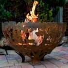 Fallen Fruits Oxidised Rust Effect Woodland Fire Pit Basket Bowl Cast Iron