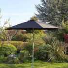 Home Source Gozo 2.7m Garden Outdoor Parasol Black