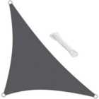 swift Sun Shade Sail 5x5x7m Right Triangle HDPE Breathable 98% UV Block Garden Patio Outdoor Sunscreen Awning Canopy, Anthracite
