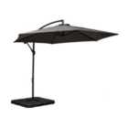 Grey 3m Standard Cantilever Powder Coated Parasol with Cross Stand