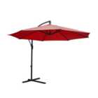 KCT 3m Large Burgundy Garden and Patio Cantilever Parasol