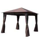 Outsunny 3m x 3m Garden Metal Gazebo Marquee Party Tent Canopy Shelter Pavilion