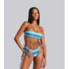 South Beach Blue Stripe Crochet Bikini Set