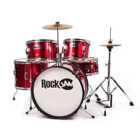 Rockjam 5-piece Junior Drum Set - Metallic Red