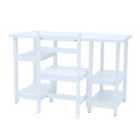 Fantasy Fields By Teamson Kids Wooden Play Desk With Shelves And Chair White