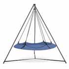 Hangout Pod 1.8M Circular Family Hammock Bed And Stand Set Ink Blue And Black