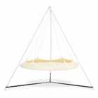 Hangout Pod 1.8M Circular Family Hammock Bed And Stand Set Cream And White