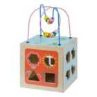 Teamson Kids Preschool Play Lab 4-in-1 Large Wooden Activity Cube Natural