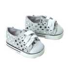 Sophias By Teamson Kids Silver Sequin Sneaker Shoes With Laces For 18" Dolls