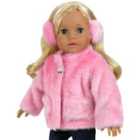 Sophias By Teamson Kids Pink Fur Coat And Earmuff Headband Set For 18" Dolls