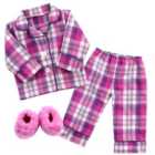 Sophia's By Teamson Kids Flannel Pajama & Slippers Set For 18'' Dolls Pink