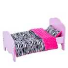 Olivia's Little World Little 18" Doll Classic Single Bed Pink Zebra Print Set