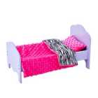 Olivia's Little World 18"doll Single Bed Purple & Bedding Set - Zebra Prints