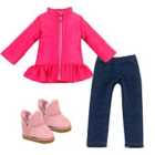 Sophia's - 14.5" Doll - Hot Pink Puffy Coat Blue Jeggings & Pink Suede Boots