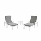 Hex Living Lounger Set With Side Table Silver