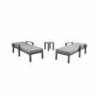 Hex Living Lounger Set With Side Table Grey