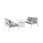 Hex Living Rectangular Dual Height Table With 2 Sofas White