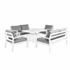 Hex Living Rectangular Dual Height Table With 2 Sofas And 2 Chairs White