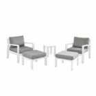 Hex Living Footstool Set 2 Chairs And Side Table White