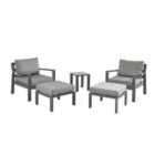 Hex Living Footstool Set 2 Chairs And Side Table Grey