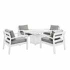 Hex Living Rectangular Dual Height Table With 4 Chairs White