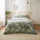 Priya Palm Green 100% Cotton Duvet Cover and Pillowcase Set