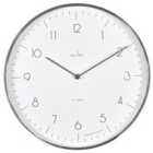 Acctim Madison Brushed Silver/White 35cm Wall Clock