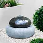 Streetwize Solar Powered Water Fountain Black Ceramic