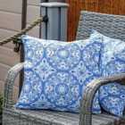Streetwize Outdoor Pair of Scatter Cushions Jacquard Blue