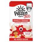 Piccolo Organic Kids Squeezy Yoghurt Strawberry & Banana 4 per pack