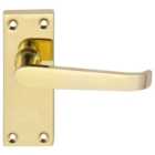 Victorian Straight Polished Brass Latch Door Handle - 1 Pair