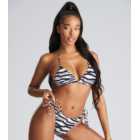 South Beach White Zebra Print Triangle Bikini Set