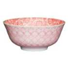 KitchenCraft Red and Pink Victorian Style Print Ceramic Bowls