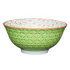 KitchenCraft Bright Green Geometric Print Ceramic Bowls